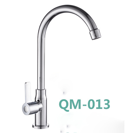 Кухненски смесител за мивка, вертикален монтаж, мед (59% чистота), керамичен картридж клапан, модел: единично студено