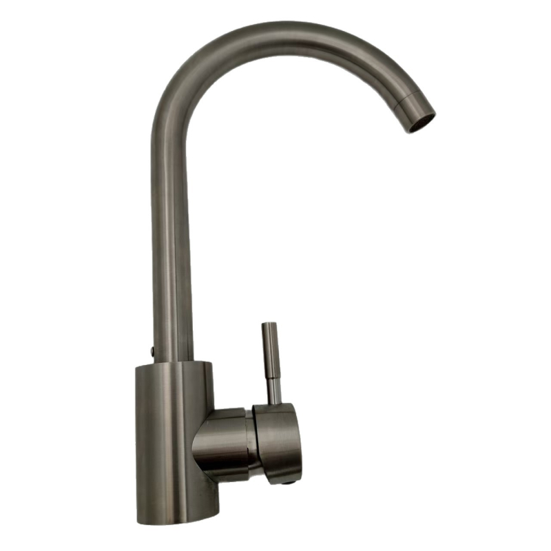 Кухненски смесител за мивка с издърпващ се чучур, 304 неръждаема стомана, седящ монтаж, керамичен дисков клапан, модел Y-1027