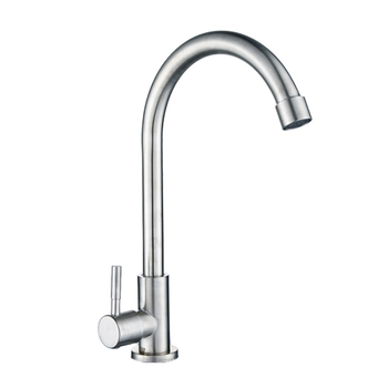 Кухненски смесител от неръждаема стомана, стенно монтиран, едноръчен кран за студена вода, с керамичен картридж, модел 1308