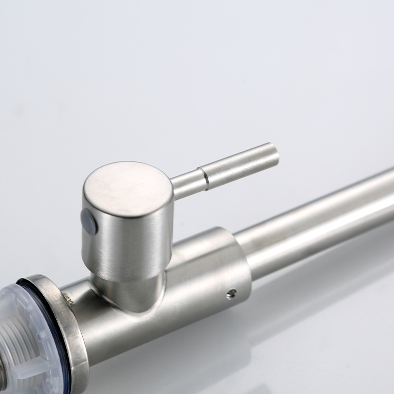 Кухненски смесител от неръждаема стомана, стенно монтиран, едноръчен кран за студена вода, с керамичен картридж, модел 1308