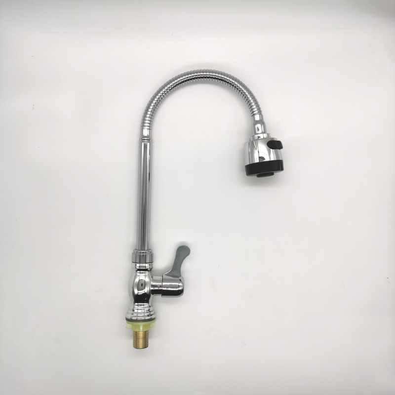 Robinet de chiuvetă reglabil, extensie universală, apă rece, cu un singur orificiu, vertical, corp din plastic, cartuș ceramic, intrare/ieșire 20 mm, 0,8 MPa, 0-80°C