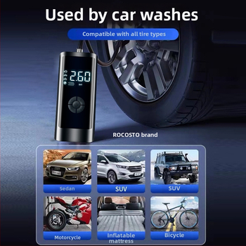 Inteligentná automobilová vzduchová pumpa, mini bezdrôtový elektrický nafukovač s LED svetlom, 12V 80W, 25 L/min, USB napájanie, digitálny displej a vstavaná powerbanka