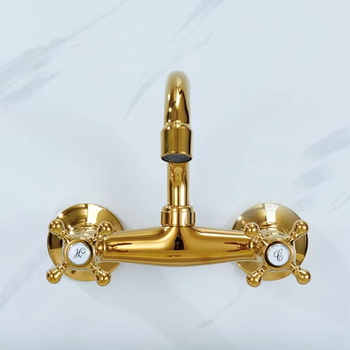 Вграден кухненски смесител в европейски стил за стена, материал: мед, керамичен клапан, модел osp-04550, двойно използване