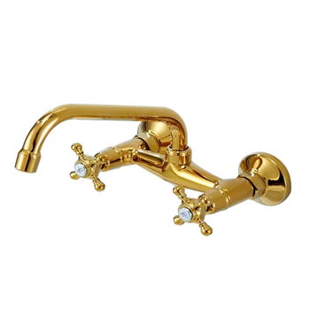 Вграден кухненски смесител в европейски стил за стена, материал: мед, керамичен клапан, модел osp-04550, двойно използване