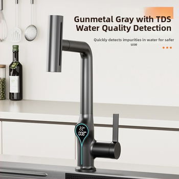 Кухненски смесител с издърпващ се чучур, модел 255; материал: медна сплав; клапан: керамичен диск (Номинално налягане 0.1–0.5 MPa; Работна температура 0–80°C; Тип монтаж: монтаж на плот)