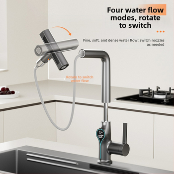 Кухненски смесител с издърпващ се чучур, модел 255; материал: медна сплав; клапан: керамичен диск (Номинално налягане 0.1–0.5 MPa; Работна температура 0–80°C; Тип монтаж: монтаж на плот)