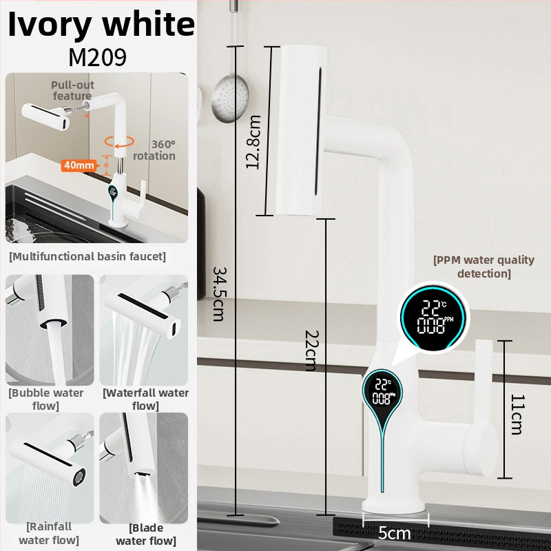 Кухненски смесител с издърпващ се чучур, модел 255; материал: медна сплав; клапан: керамичен диск (Номинално налягане 0.1–0.5 MPa; Работна температура 0–80°C; Тип монтаж: монтаж на плот)
