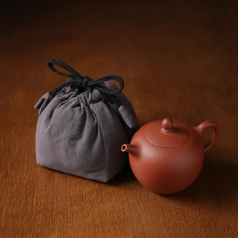 Geantă Erya de depozitare a setului de ceai pentru călătorii — sac din bumbac cu șnur pentru ceainic și cești, stil nou chinezesc, logo tipărit