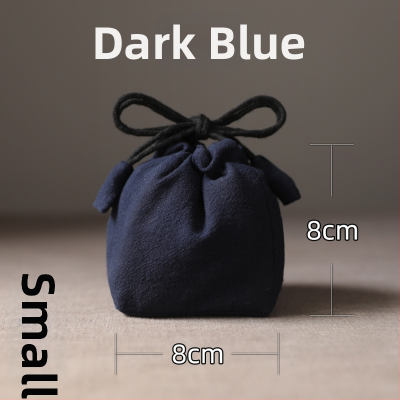 Geantă Erya de depozitare a setului de ceai pentru călătorii — sac din bumbac cu șnur pentru ceainic și cești, stil nou chinezesc, logo tipărit