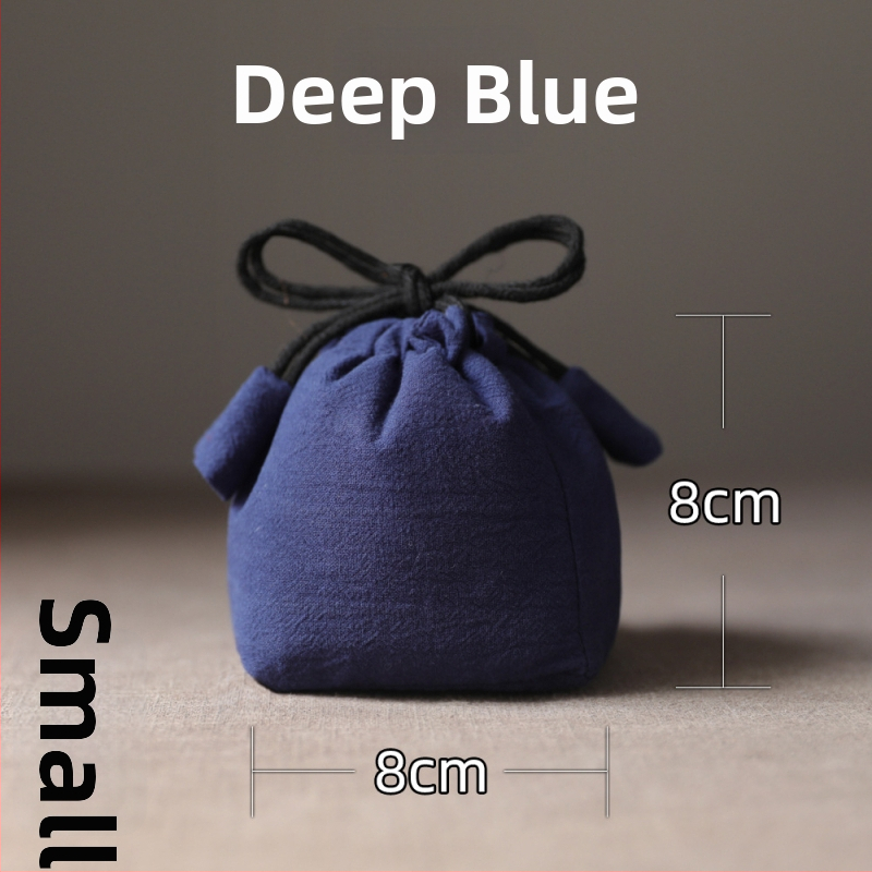 Geantă Erya de depozitare a setului de ceai pentru călătorii — sac din bumbac cu șnur pentru ceainic și cești, stil nou chinezesc, logo tipărit