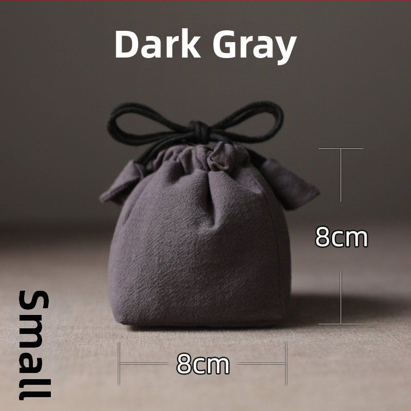 Geantă Erya de depozitare a setului de ceai pentru călătorii — sac din bumbac cu șnur pentru ceainic și cești, stil nou chinezesc, logo tipărit