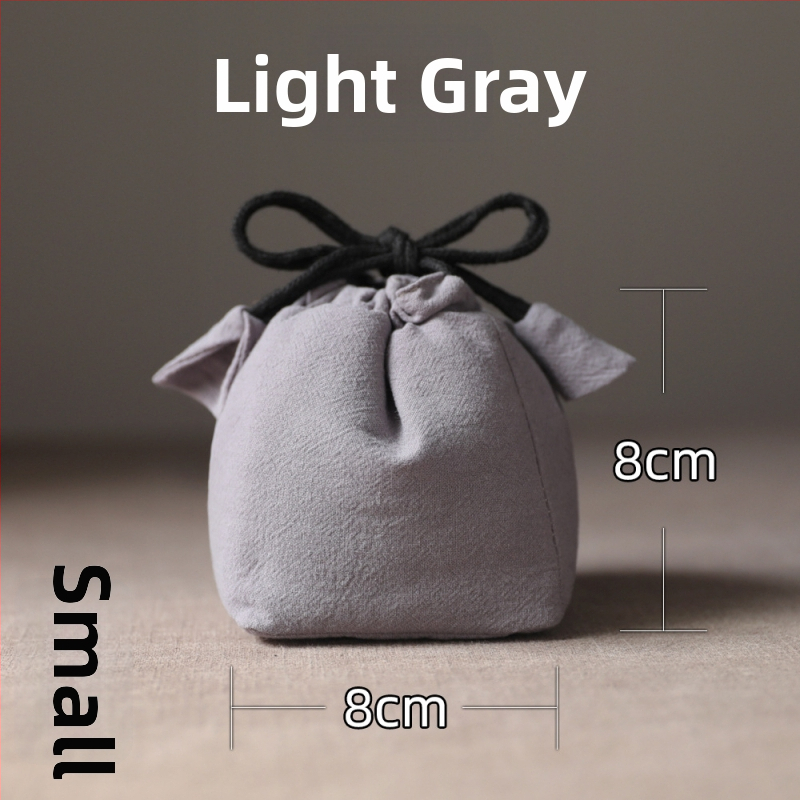 Geantă Erya de depozitare a setului de ceai pentru călătorii — sac din bumbac cu șnur pentru ceainic și cești, stil nou chinezesc, logo tipărit