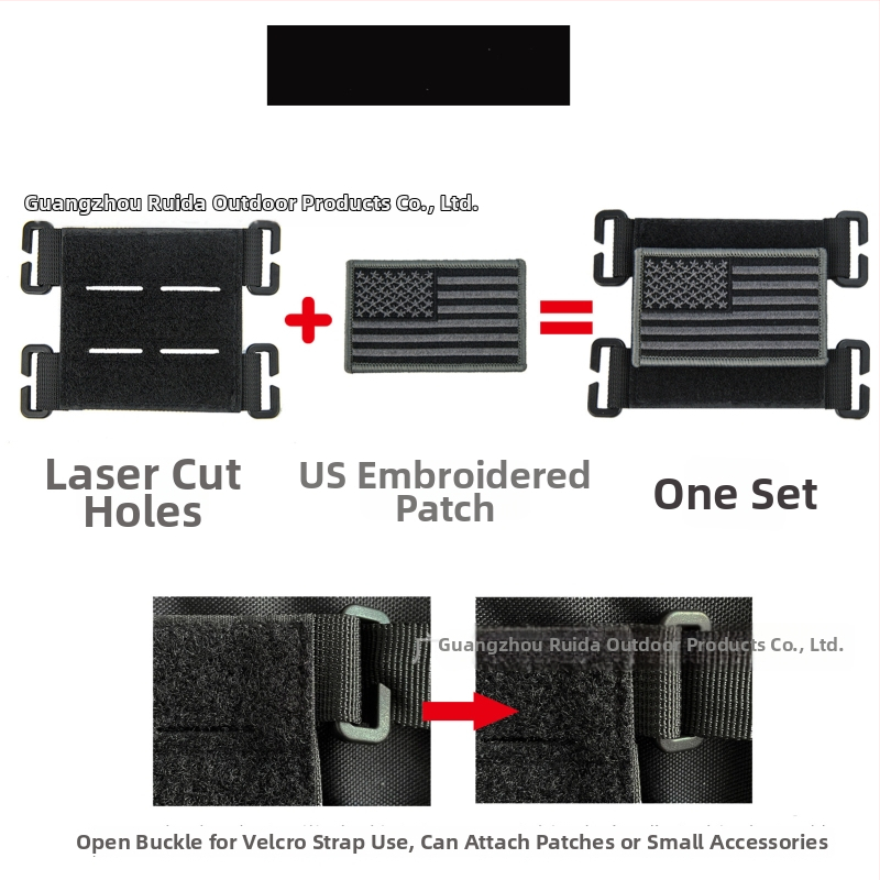 Liruida ultra lengvas nailonas Velcro taktinė priedas kuprinei su MOLLE sistema, apyrankės pagrindas, nuimamas