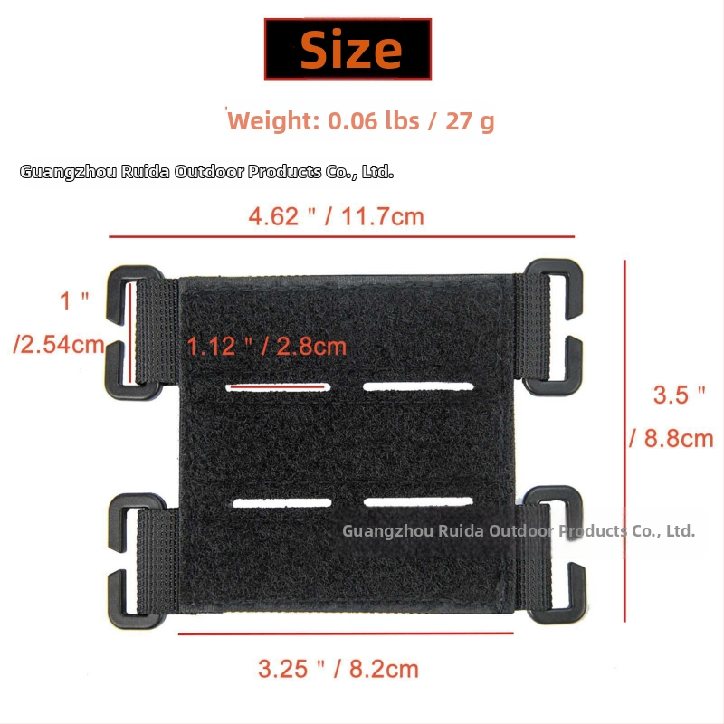 Liruida ultra lengvas nailonas Velcro taktinė priedas kuprinei su MOLLE sistema, apyrankės pagrindas, nuimamas