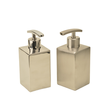 Диспенсер за сапун от 304 неръждаема стомана, ръчно натискане, финиш огледално/сатен, модерен минималистичен стил, тегло 200 g