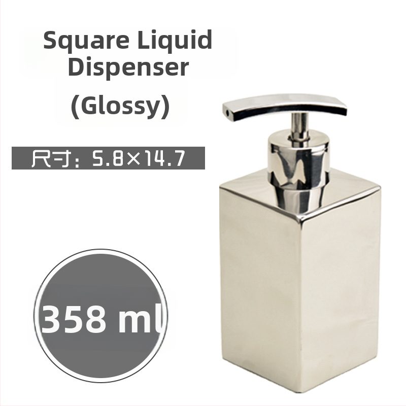 Диспенсер за сапун от 304 неръждаема стомана, ръчно натискане, финиш огледално/сатен, модерен минималистичен стил, тегло 200 g