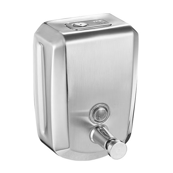 Dispenser de săpun montat pe perete, din oțel inoxidabil, formă de scut antic, acționare manuală, Nave Zt1004_, 500 g