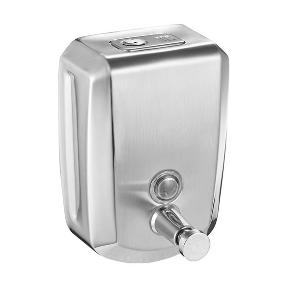 Dispenser de săpun montat pe perete, din oțel inoxidabil, formă de scut antic, acționare manuală, Nave Zt1004_, 500 g