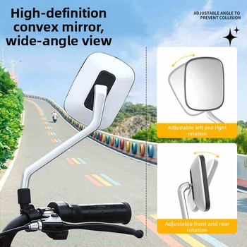 Elektromos kerékpár hátsó tükör, modell Qxqy-300, négyszögletes tükör, szerelés: ortodontikus, anyag: nagy szilárdságú ötvözet és mérnöki műanyagok, ütésállóság: magas