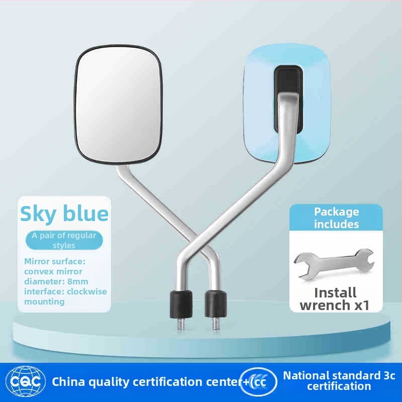 Elektromos kerékpár hátsó tükör, modell Qxqy-300, négyszögletes tükör, szerelés: ortodontikus, anyag: nagy szilárdságú ötvözet és mérnöki műanyagok, ütésállóság: magas