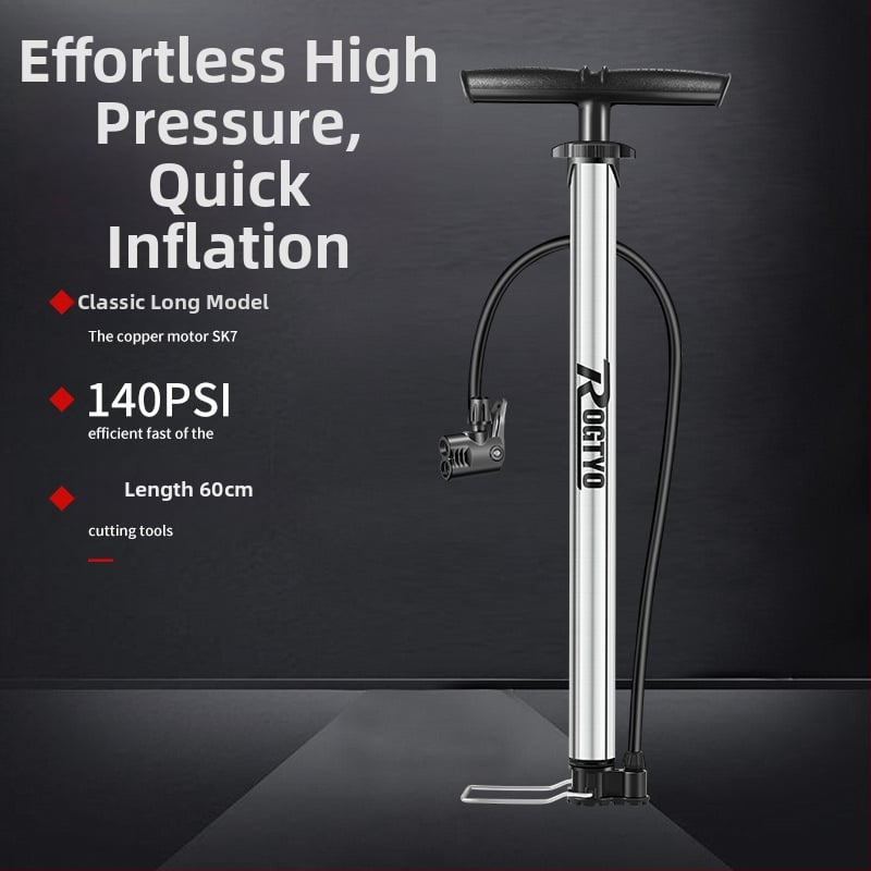 Ръчна инфлационна помпа от неръждаема стомана за велосипеди и електрически мотоциклети, преносима за баскетбол и плувни рингове