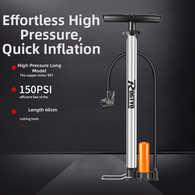 Ръчна инфлационна помпа от неръждаема стомана за велосипеди и електрически мотоциклети, преносима за баскетбол и плувни рингове