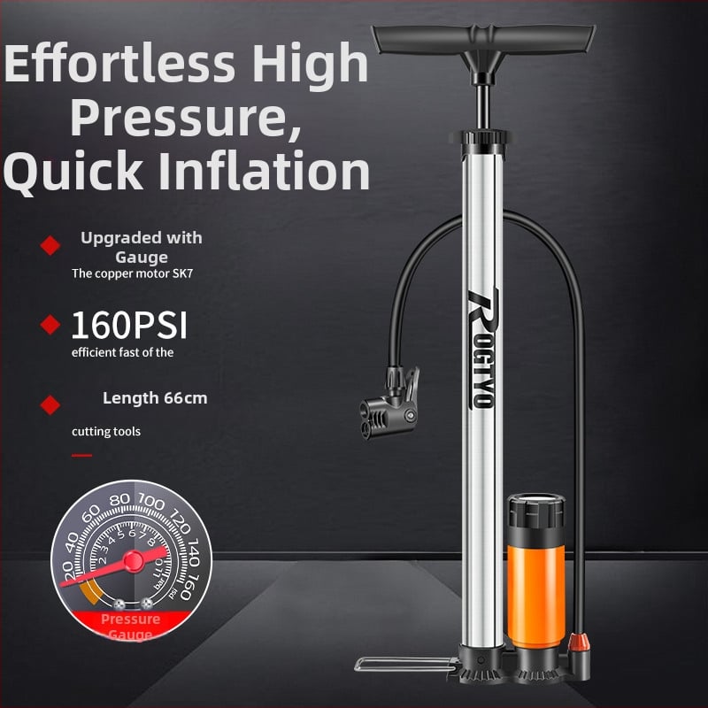 Ръчна инфлационна помпа от неръждаема стомана за велосипеди и електрически мотоциклети, преносима за баскетбол и плувни рингове