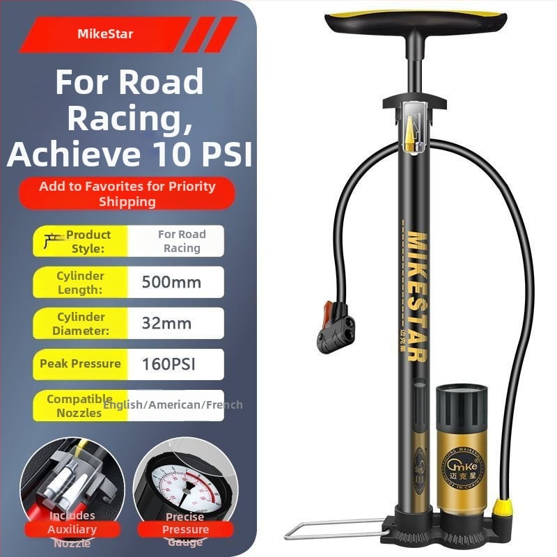 Високонапорна ръчна помпа за велосипеди, мотори и електрически превозни средства — бързо надуване, универсална, за домашна употреба