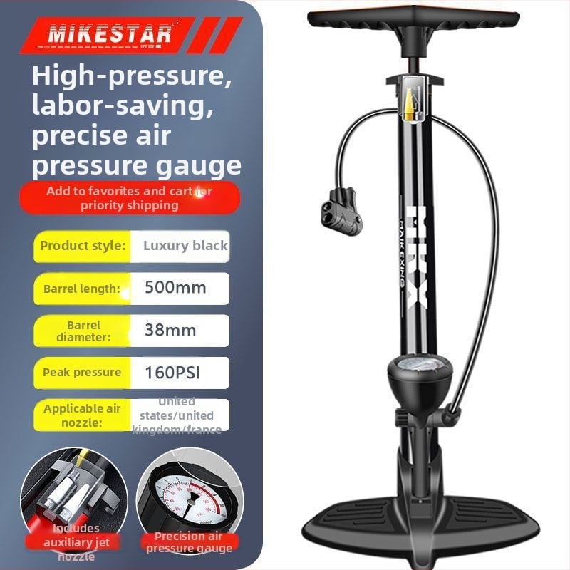 Високонапорна ръчна помпа за велосипеди, мотори и електрически превозни средства — бързо надуване, универсална, за домашна употреба