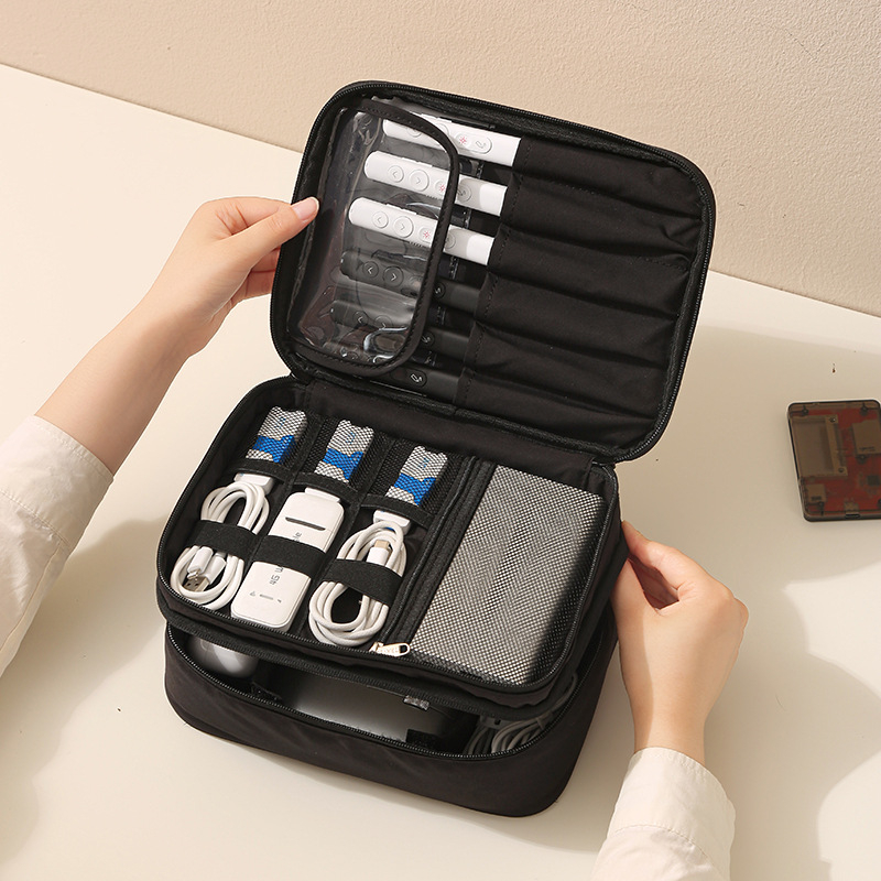 Debeli organizator dokumenata od Oxford platna, s jednim i dvostrukim slojem, za putovanja i poslovna putovanja, višenamjenski prostor za dokumente, Power Bank i miš