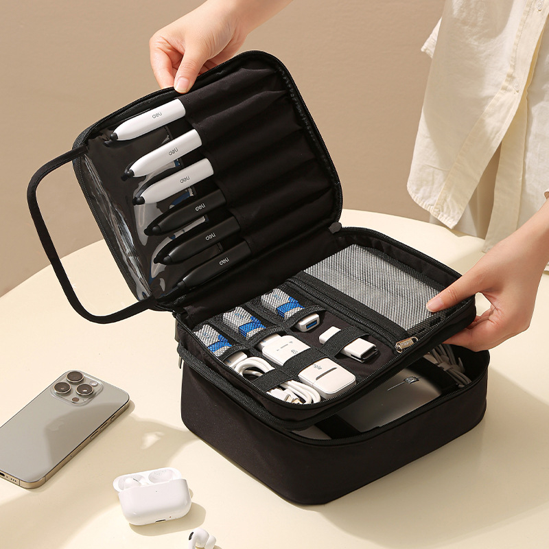 Debeli organizator dokumenata od Oxford platna, s jednim i dvostrukim slojem, za putovanja i poslovna putovanja, višenamjenski prostor za dokumente, Power Bank i miš