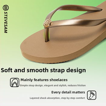 Stevesam moterų paplūdimio šlepetės, PVC viršus, gumos padas, priešslidimas, be uždarymo