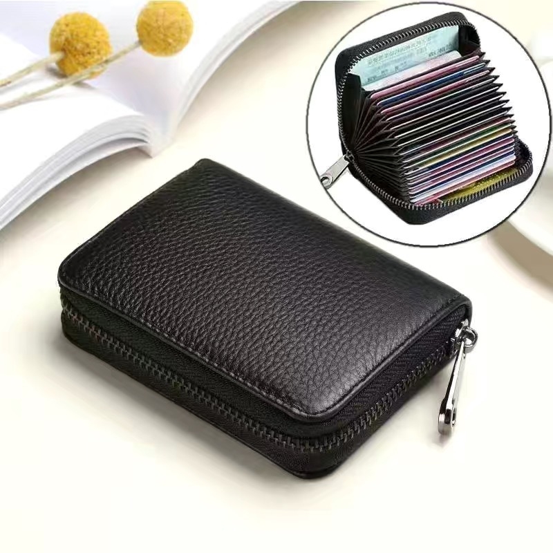 Držač kartica ultra-tanki dizajna, anti-demagnetizacijska zaštita, velika kapaciteta, višestruki pretinci (Materijal: PU; Podstava: kravlja koža; Unisex)