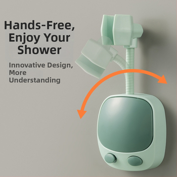 Suport reglabil pentru capul de duș, fără găuri, fixare cu adeziv, din plastic, accesorii pentru baie