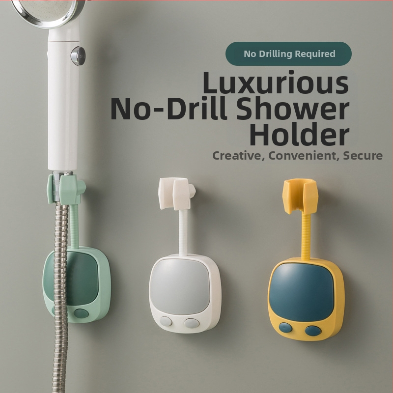 Suport reglabil pentru capul de duș, fără găuri, fixare cu adeziv, din plastic, accesorii pentru baie