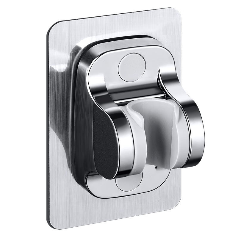 Suport de duș cu montare prin ventuză, fără găuri, reținător reglabil pentru furtun, ABS, stil modern minimalist