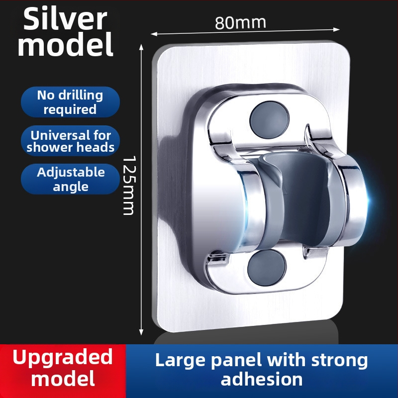 Suport de duș cu montare prin ventuză, fără găuri, reținător reglabil pentru furtun, ABS, stil modern minimalist