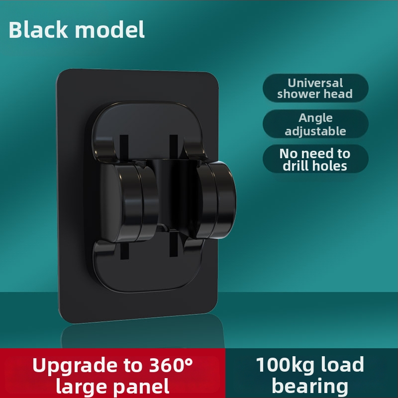 Suport de duș cu montare prin ventuză, fără găuri, reținător reglabil pentru furtun, ABS, stil modern minimalist