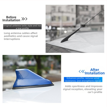 Automobilska antena s oblikom zuba morskog psa – druga generacija modifikacije repnog krila, montaža ljepilom, 12V, trajanje 999999