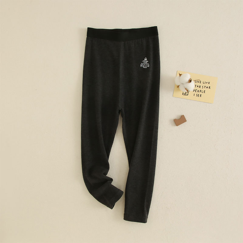 Детски термални дълги долни панталони, висока талия, универсални за двата пола, смес от акрил и спандекс, 42% акрил, за деца над 8 години, есен–зима