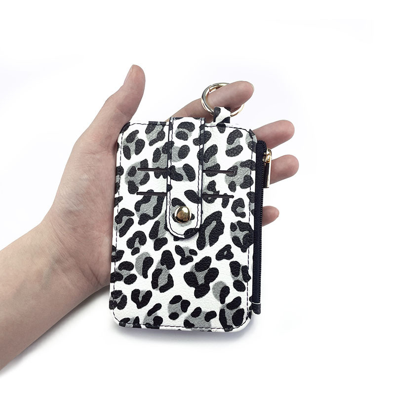 Držač kartica od PU kože sa leopard uzorom, unisex — materijal PU, leopard uzorak, poliester podstava, proljeće 2025