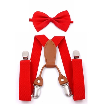 Set papion i tregeri za djecu, unisex, podesiva duljina, krížni stražnji dizajn, 4 kopče, materijal: webbing