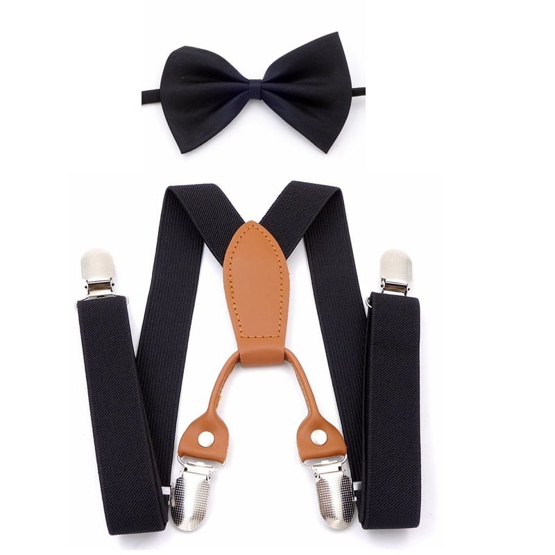 Set papion i tregeri za djecu, unisex, podesiva duljina, krížni stražnji dizajn, 4 kopče, materijal: webbing