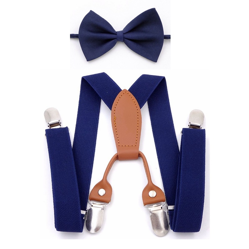 Set papion i tregeri za djecu, unisex, podesiva duljina, krížni stražnji dizajn, 4 kopče, materijal: webbing
