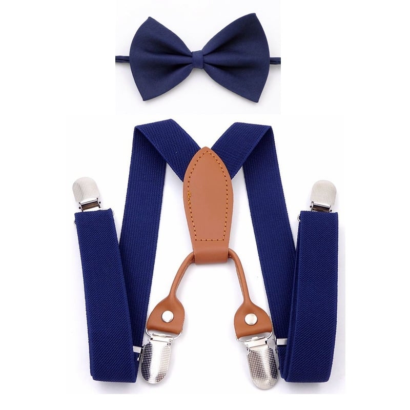 Set papion i tregeri za djecu, unisex, podesiva duljina, krížni stražnji dizajn, 4 kopče, materijal: webbing