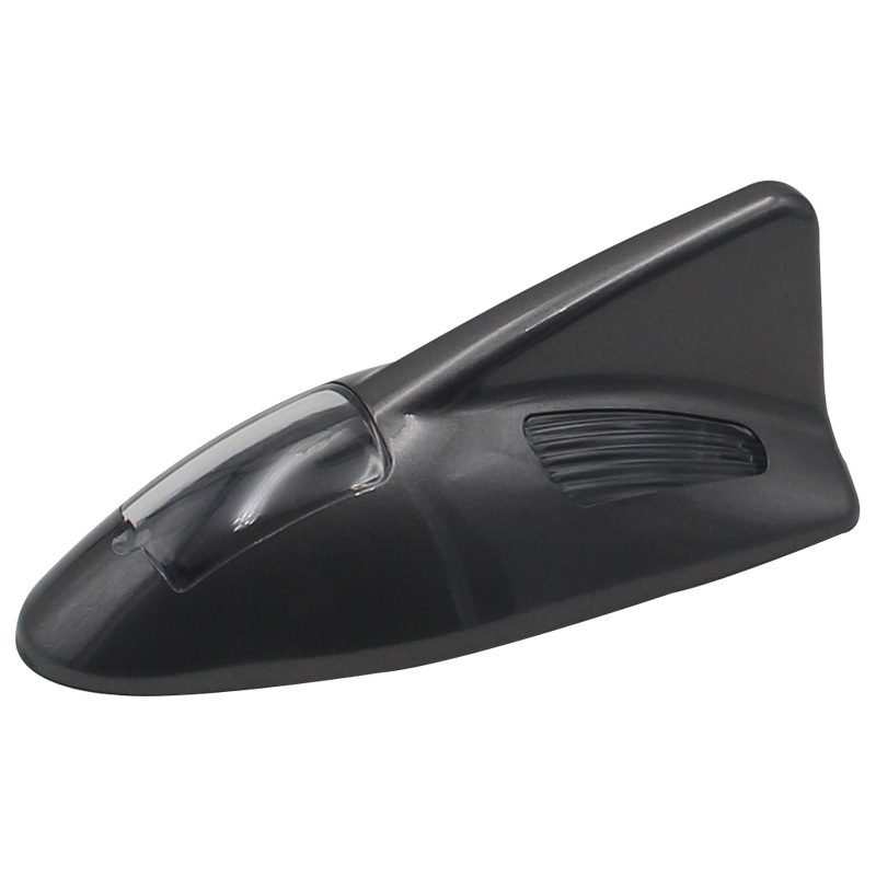 Autosolarna antena s oblikom shark-fin i dvostrukim svjetlom na krovu - upozoravajuće svjetlo, universalna kompatibilnost, montaža ljepilom, 3V/0,2A