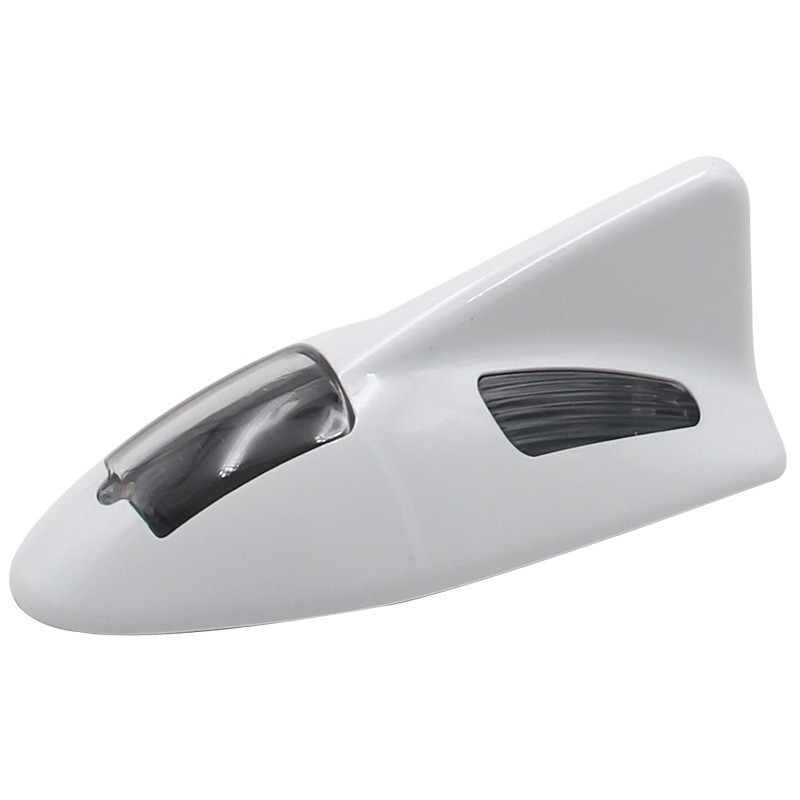 Autosolarna antena s oblikom shark-fin i dvostrukim svjetlom na krovu - upozoravajuće svjetlo, universalna kompatibilnost, montaža ljepilom, 3V/0,2A