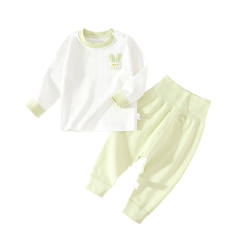 Detský bavlnený dvojdielny set nohavíc, dlhé rukávy, pulóver, 100% bavlna, pre deti 1–3 roky (80–100 cm), vhodný na zimu, jar a jeseň