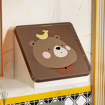 Dulap de baie din plastic, montat pe perete, pliabil, în stil desen animat, cu un singur raft