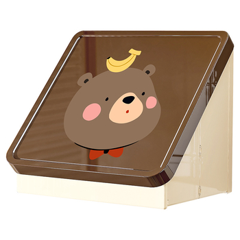 Dulap de baie din plastic, montat pe perete, pliabil, în stil desen animat, cu un singur raft